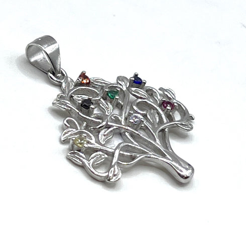 Sterling Silver Colored Tree of Life Pendant